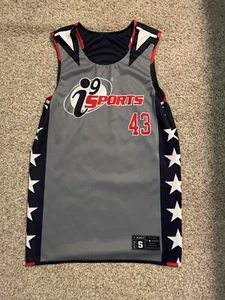i-9 Sports Jersey #43 Tank Adult Small, Gray, Red And Blue With White Stars - Picture 1 of 4