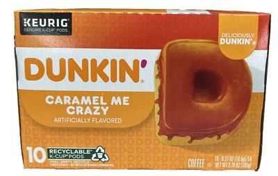 Dunkin Caramel Me Crazy Coffee K Cups Keurig 10 ct 3.70 oz - Image 1 of 4
