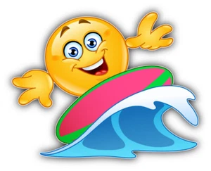 Smile Surfing Car Bumper Sticker Decal - Picture 1 of 1
