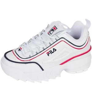 FILA Childrens Disruptor II Contrast Piping White Fila Navy Fila RedSize… - Picture 1 of 6