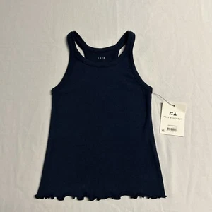 Free Assembly Lettuce Hem Rib Tank - Size: XS (4-5) - Navy Blue - NWT - Picture 1 of 14