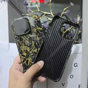 Funda brillante de fibra de carbono forjada real Bling para iPhone 16 Pro Max 16Pro - Imagen 1 de 10