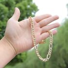 New Hop Hip Ice Out 3AAA+ CZ Figaro Cuban Link Chain Necklace 22Inch