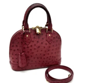 Louis Vuitton Alma BB 2way Ostrich Mini Hand Shoulder Bag - Picture 1 of 10