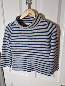 Seasalt Delux Gulf Jumper Merino Wool Alpaca Blend Size 12 Blue Grey Gc - Picture 1 of 5
