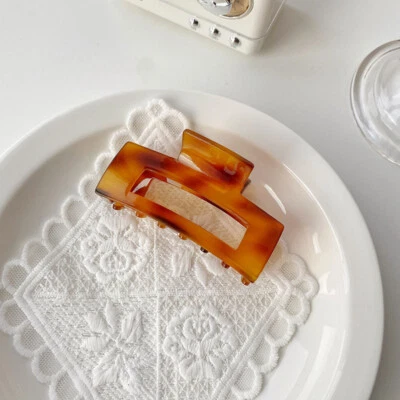 Pinza de pasador horquilla acetato pinza de pelo marmoleado leopardo geométrico grande✔ Foto 1 de 4