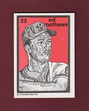 #22 ED MATHEWS, Braves | BASEBALL GREATS 1984-88 O'Connell&Son Ink ~ LE/2,000
