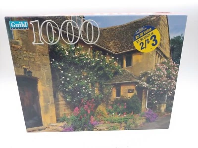 Vintage Guild Jigsaw Puzzle 1000 Piece Cottage, Cotswold, England Made in USA - Image 1 of 4