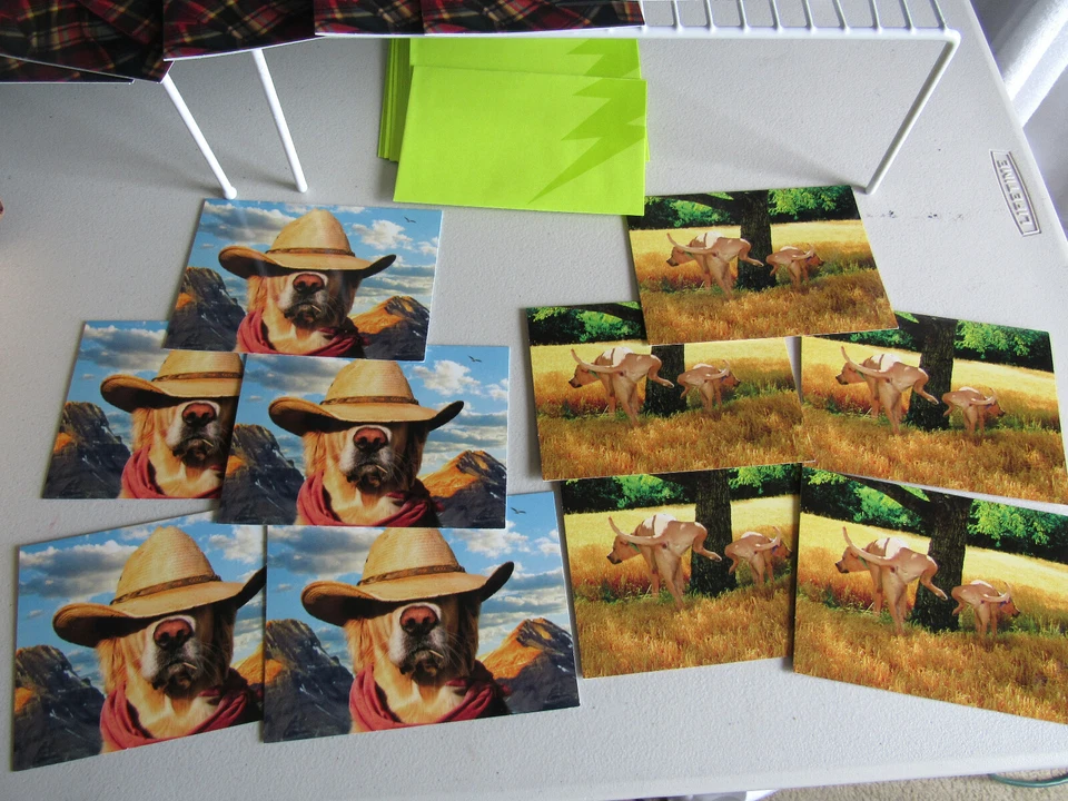 Lot of 10 Dogs Peeing + Hero Hat Dad Father's Day Card Greeting Avanti Press USA - Image 1 of 4