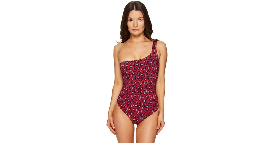 Stella McCartney 262277 Women's One Shoulder Swimsuit Salsa Size X-Small - Image 1 of 3