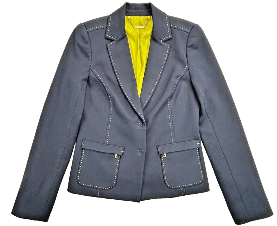 Блейзер женский Trina Turk темно-синий на молнии упаковка 2 шт. плотный стежок укороченный - Изображение 1 из 4