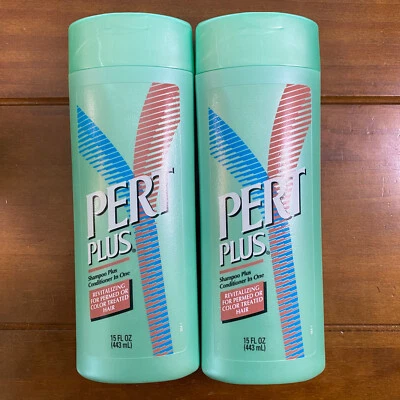 2 champú acondicionador vintage Pert Plus 2 en 1 15 oz Ea color permanente cabello Foto 1 de 4