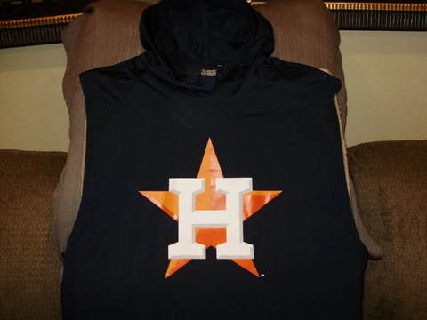 MLB Houston Astros Stitches Blue Hoodie Vest Sleeveless Jacket Shirt Mens Medium Cover