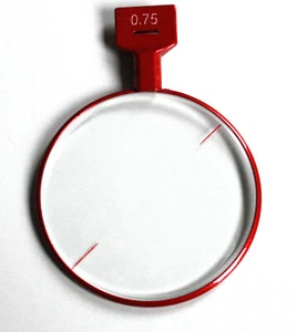 Messglas einzeln Metallrand schmal rot schwarz plus minus 38 mm cyl. Zylinder - Bild 1 von 6