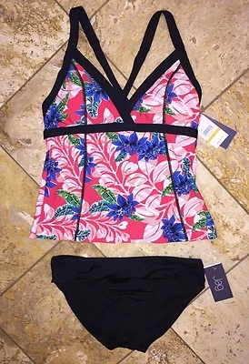 Conjunto de 2 piezas de traje de baño Tankini floral playa catalán JAG para mujer S nuevo con etiquetas Foto 1 de 3