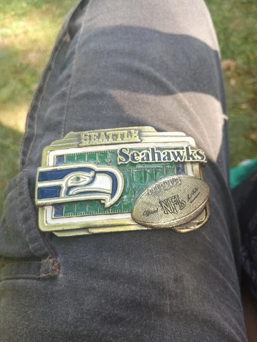 Vintage Seattle Seahawks NFL Belt Buckle Made in USA Cover