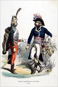 ARMÉE FRANÇAISE - GÉNÉRAL RÉPUBLICAIN & SON GUIDE (RÉVOLUTION) - Gravure du 19e - Imagen 1 de 2