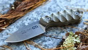 White River GTI 3 Black & O.D Linen Micarta Stonewashed Blade Survival Knife - Picture 1 of 4