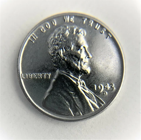1943 D  Lincoln Steel Wheat Cent  Wartime Very Nice Looking Coin Cover