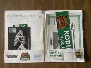 1980s Rusty Wallace Kodiak Fan Club Folder Filled With Photos Stickers And Pin - Picture 1 of 7