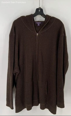 Roaman's коричневый длинным рукавом с капюшоном повседневный полный молнии женский свитер размер 3 X - Изображение 1 из 4