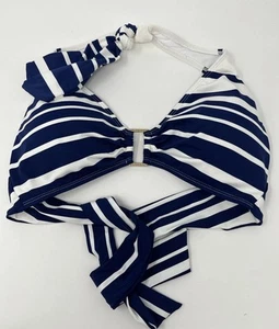 Nautical Bikini Top, Lauren Ralph Lauren, Size 8 Women’s, UK 12, Navy/White Tie - Picture 1 of 13