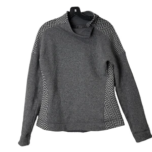 Marmot Pullover Pulli Damen SMALL grau Wollmischung 3 Knöpfe hochgeschlossen Stretch - Bild 1 von 10