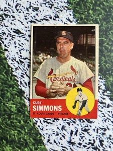 1963 Topps Baseball Curt Simmons %22 EX Condition Low Cost Shipping  - Picture 1 of 2