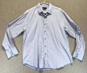 Quieti Oberhemd Herren XL blau geometrisch 100% feine Baumwolle Business formell Karriere - Bild 1 von 16