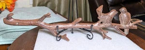 Gusseisen Vogel auf einem Ast Wand Haken Regal mit einer Distressed braun Oberfläche 19 Zoll - Bild 1 von 11