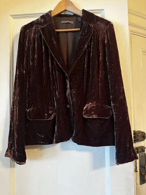 Vintage Liz Claiborne Jacket Size 12 Brown Velvet Fall Layering Classic Casual - Image 1 of 4