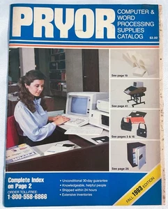 Vintage 1980s Pryor Personal Computer Word Processing Supplies PC 1983 Catalog - Picture 1 of 7
