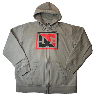 Vintage DC Shoes Hoodie XL Gray Full Zip Big Logo Y2K - With Minor Flaws - Image 1 of 4