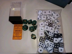D&D /Gaming Dice 47 (10) 10 SIDED (10) Black / White, (10)chessex 7 Piece - Picture 1 of 8