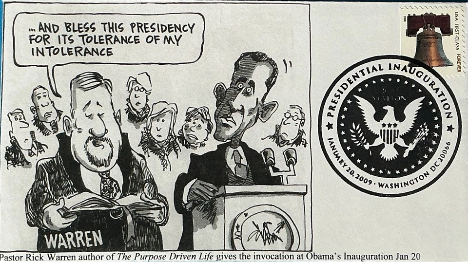 GG (Gary Gozemba) Cachet Inauguration Day 2009 Barrack Obama Pastor Rick Warren  - Image 1 of 1