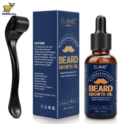 Bartwuchsmittel Wachstum Set Bartwuchs Bartroller Beard Serum Bart Growth Kit - Bild 1 von 4