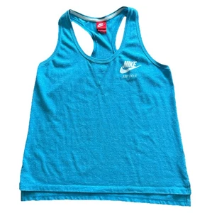 Nike Womens Tank Top Sz L Turquise Blue Just do it Active Running Tank Top - Picture 1 of 7