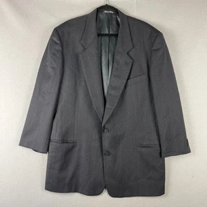 Vintage Giorgio Armani Wool Sport Coat Blazer Mens 46L Gray Stripe Neiman Italy - Picture 1 of 18