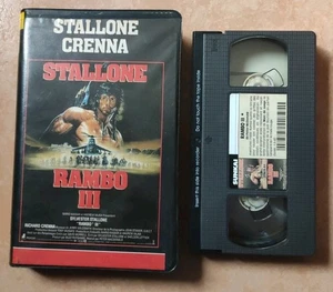 #232 K7 VHS / CASSETTE Vidéo Sylvester Stallone Rambo 3 Richard Crenna  - Picture 1 of 2