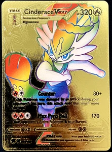 Cinderace Vmax Rainbow Gold Foil Textured Display Card - Picture 1 of 2