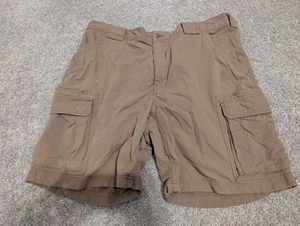 Duluth Trading Cargo Shorts Mens 2XL Brown Elastic Waist Zip Pockets - Picture 1 of 12
