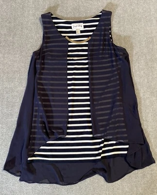 Vintage Joseph Ribkoff Striped Mesh Sleeveless Tank Top Womens Size 10 EUC - Image 1 of 4