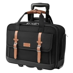 Rolling Laptop Bag, Briefcase for Men and Women, 17 Inch Computer Bag with - Picture 1 of 7