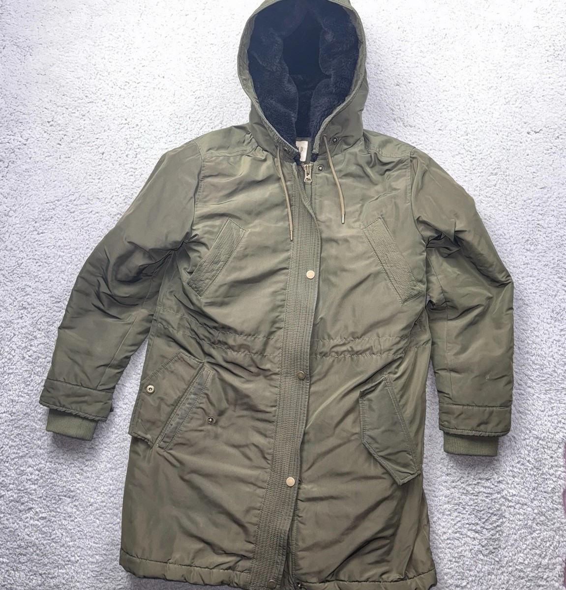 Puffer Jacket Chaqueta Aigle Larga Acolchada Impermeable Verde