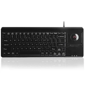 PERIBOARD-514H Plus Wired Keyboard with Trackball - 14.57x5.39x1.02 Inch - US... - Picture 1 of 9