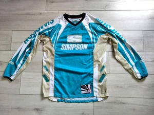 Simpson Racing Team Moto Motorcycle Padded Elbows Shirt Jersey Sewn Logo L New - Picture 1 of 7