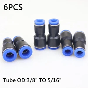 6pcs Pneumatic Reduced Union Tube OD 3/8" To 5/16" Air Push In Fitting Converter - Picture 1 of 8