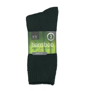 3 PAIRS MENS SZ 6-11 BOTTLE GREEN 95% BAMBOO CUSHION WORK/HIKING SOCKS - Picture 1 of 1
