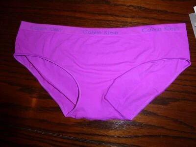 NWT CALVIN KLEIN NYLON SPANDEX HIP-KINI PANTIES SEAMLESS D3319 P47 VIOLET L - Image 1 of 2