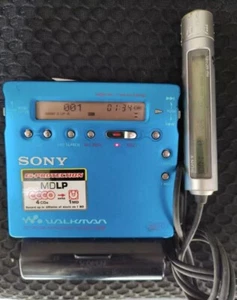 Sony MZ-R900 Minidisco Portátil MD Walkman Reproductor Grabador Probado Funcionamiento Azul - Imagen 1 de 5